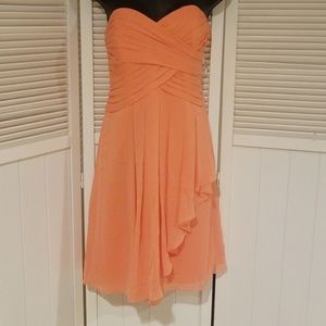 Coral strapless dress size 8